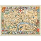 1938 Childrens Map Of London Extra Large XL Wall Art Poster Print