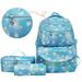 3Pcs School Bags Bookbag Pencil case Women School Set with Lunch bag Pencil Case-Blue