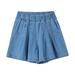 Quealent Checker Bike Shorts Solid Color Denim Shorts Flowy Skirted Shorts Butterfly Short Skirts Toddler Gymnastic Denim Girls Shorts Light Blue 2-3 Years