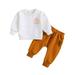 YDOJG Boy Clothes Outfit Set Toddler Kids Outfit Pumpkins Prints Long Sleeves Tops Sweatershirt Pants 2Pcs Set Outfits For 18-24 Months