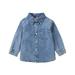 Quealent Jackets for Little Boys Coat Jacket Denim Long Sleeve Kids Turn Down Collar Button Tops Outwear Boys Coats Size Denim Boys Outerwear A 3-4 Years