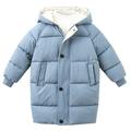 Girls Outerwear Jackets Winter Thick Warm Parkas Hooded Windproof Outwear Kids Jackets Girls Blue 140