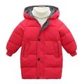 Girls Outerwear Jackets Winter Thick Warm Parkas Hooded Windproof Outwear Girls Windbreaker Jackets Red 120