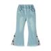 Quealent School Uniforms for Juniors Summer Long Pants Leggings Pants Princess Children Jeans Female Clothes Girls 7-8 Denim Girls Pants Blue 6-12 Months