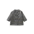 TOPGOD Baby Woolen Coat with Plaid Pattern Double Breasted Pocket Decoration Spring Clothing