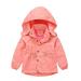 Girls Long Winter Coats Winter With Pocket Hooded Zipper Windproof Outwear Girls Windbreaker Jackets Watermelon Red 100