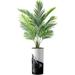 Artificial Tree In Contemporary Planter Fake Areca Tropical Palm Silk Tree For Indoor And Outdoor Home Decoration - 66 Overall Tall (Plant Plus Tree)