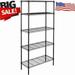 Clearance! 5 Tier Wire Shelving Unit Metal Shelves for Storage Standing Storage Shelf Plastic Coated Iron Wire Shelving Rack 35 L x 14 W x 71 H Black