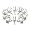 Hemoton 10Pcs Double Steel Wire Stainless Steel Hose Clamps Water Pipe Clips Tube Clamps