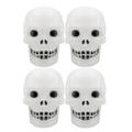 BESTONZON 4pcs LED Colorful Skull Night Light Creative Halloween Decoration Light Lamp (White)