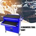 LoLado 4-Drawer Heavy Duty Metal Cabinet Tool Sets and Mechanic Tool Set Cabinet with Wheels and Handle - 238 Piece Tool Kits Blue