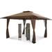 Summit Living 13 x 13 ft Pop Up Canopy Tents Event Shelter for Outside Party Brown