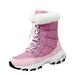 Snow Boots For Women Winter Outdoor Plus Velvet Non-slip Mid-tube Platform Snow Boots Pink 40 Hxroolrp