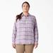 Dickies Women's Plus Long Sleeve Plaid Flannel Shirt - Grapeade/orchard Size 2X (FLW075)