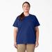 Dickies Women's Plus Heavyweight Short Sleeve Pocket T-Shirt - Surf Blue Size 2X (FSW450)