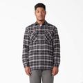 Dickies Men's Water Repellent Fleece-Lined Flannel Shirt Jacket - Charcoal/black Plaid Size S (TJ210)
