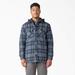 Dickies Men's Water Repellent Flannel Hooded Shirt Jacket - Navy Storm Ombre Plaid Size XL (TJ211)