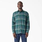 Dickies Men's Flex Long Sleeve Flannel Shirt - Forest Green/multi Plaid Size S (WL650)