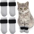 4 Pair Cat Nail Caps Cat Claw Covers Caps Shoes for Cats Socks for Cats Anti-Scratch Cat Paw Protector Pet Grooming Booties for Bathing Shaving