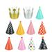 Hemoton 11pcs Cake Birthday Party Cone Paper Hats with Colorful Patterns for Pets Dogs Cats (Mixed Color)