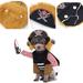 Halloween Pirate Costume for Pet Dog Cat Funny Pirate Dog Cats Costumes Pet Halloween Christmas Cosplay Dress Adorable Pet Costume Animals Fleece Hoodie Warm Outfits Clothes