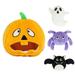 4Pcs/Set Cute Halloween Puppy Products Dog Toys Orange Plush Squeak Bite Resistance Pumpkin Puppy Squeak Chew Toys