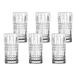 Lorren Home Trends 12 OZ Drinking Glass-Textured Cut Glass, Set of 6