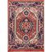 Geometric Heriz Serapi Accent Rug Hand-Knotted Foyer Wool Carpet - 2'0" x 3'0"