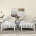 Double Twin Size Platform Bed with House-shaped Headboard,Nightstand