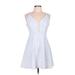Trixxi Casual Dress - A-Line Scoop Neck Sleeveless: Blue Print Dresses - Women's Size Large