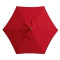 TITA-DONG 8.9 Ft 6 Ribs Outdoor Market Table Umbrella Canopy Beach Sun Umbrella Replacement Cover, Patio Umbrella Replacement Canopy, Fit Outdoor Yard Garden Umbrella Canopy(Red)