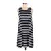 Ann Taylor LOFT Casual Dress - Shift Scoop Neck Sleeveless: Black Print Dresses - Women's Size Medium