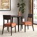 Adriano Solid Wood Solid Back Side Chair in Dark Walnut Faux Leather/Wood/Upholstered in Orange | 33 H x 18 W x 21 D in | Wayfair Ad - 670 - 2