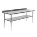 Amgood 48" W Stainless Steel Top Workbench 36.5 H x 60.0 W x 24.0 D in grayMetal in Silver | 36.5" H x 60" W x 24" D | Wayfair AMG WT-2460-BS