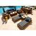 AKOYA Outdoor Essentials Malmo 16 Piece Outdoor Patio Furniture Combination Set Loveseat Set, Eight-Seat Dining Set | Wayfair M1601-NAT-SCCH