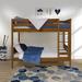 Almaas Twin over Twin Solid Wood Bunk Bed by Isabelle & Max™ Wood in Brown | 68.88 H x 42.125 W x 79.75 D in | Wayfair