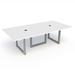 Compel Pivit Rectangular Conference Table w/ Power Modules Metal in White/Black | 30 H x 96 W x 48 D in | Wayfair PIV-CT-OF-96-WHT-SLV-PWRB