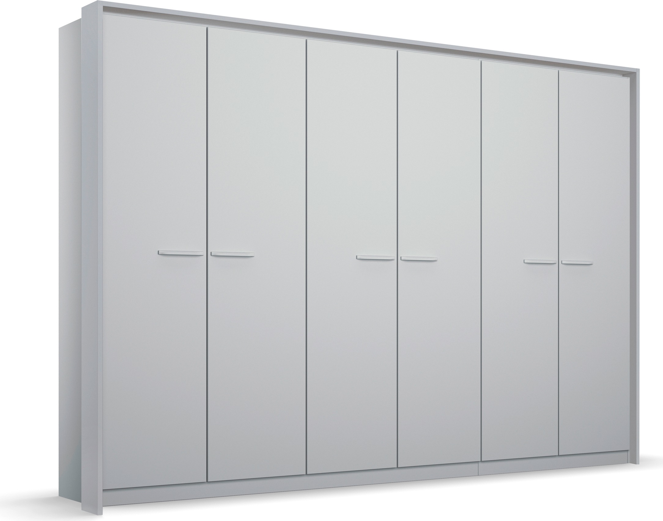 Drehtürenschrank RAUCH "Kleiderschrank Schrank Garderobe Wäscheschrank Ankleide OTELI", grau (seidengrau), B:275cm H:212cm T:58cm, Holzwerkstoff, Schränke, inkl. Passepartout optional mit Beleuchtung Image