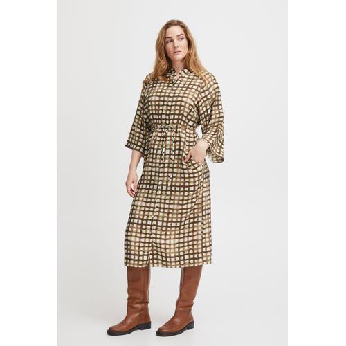 „Blusenkleid FRANSA „“Fransa FRMISA DR 1″“ Gr. xs, US-Größen, braun (carafe aop check) Damen Kleider Blusenkleider“