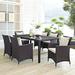 Modway Convene 7 Piece Outdoor Dining Set w/ Cushions Glass | 71 W x 39.5 D in | Wayfair 889654060369