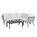 Modway 85.5" Wide Outdoor Patio Sofa Wood in Gray/White | 28 H x 85.5 W x 85.5 D in | Wayfair 889654995913