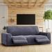 PAULATO by GA.I.CO. Stretch Recliner Sofa Slipcover - Soft to Touch & Easy to Clean - Velvet Collection in Gray/Black | Wayfair velvet03-grey244