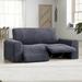 PAULATO by GA.I.CO. Stretch Recliner Sofa Slipcover - Soft to Touch & Easy to Clean - Velvet Collection in Gray/Black | Wayfair velvet02-grey244