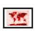 iCanvas World Map Splashes by Michael Tompsett Painting Print on Canvas in Red Paper/Metal in Black/Red/White | 24 H x 32 W in | Wayfair