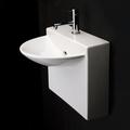 LACAVA Block White U-Shaped Wall Mount Bathroom Sink | 15.375 H x 17.375 W x 14.75 D in | Wayfair 4500S-01-001