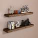 Millwood Pines Dodgen 2 Piece Solid Wood Floating Shelf Wood in Brown | 1.57 H x 24 W x 6.3 D in | Wayfair 6258BA14ADCC4890B1BBB0DE2C8099AE