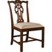 Maitland-Smith Massachusetts Queen Anne Back Side Chair in Mahogany Wood/Upholstered in Brown/Red | 39 H x 23 W x 23 D in | Wayfair 8100-40