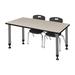 Regency Romig Kee Adjustable Height Rectangle 2-Student Activity Table & Chair Set Wood/Metal in Brown | 34 H x 60 D in | Wayfair MT6030PLAPGY45BK