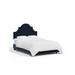 Red from Scalamandré Red from Scalamandre Crafted by Cloth & Company Geneva Bed in Solids Metal in White/Blue/Black | 58 H x 56 W x 78 D in | Wayfair