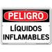 Vestil Flammable Liquids Danger Sign Aluminum in Black/Gray/Red | 10.5 H x 14.5 W x 0.08 D in | Wayfair SI-D-19-C-AL-080-S